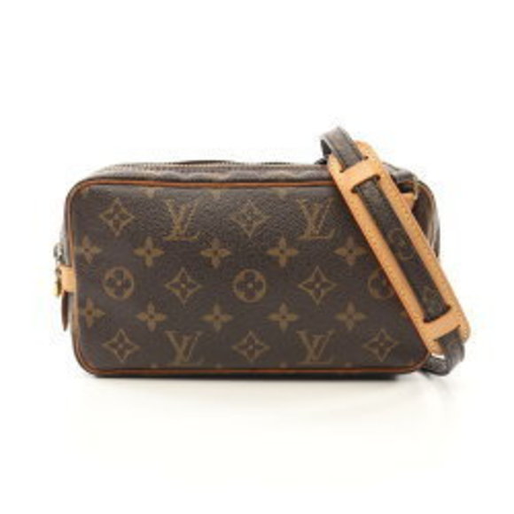 Louis Vuitton Marly Bandouliere Monogram Shoulder Bag Leather Brown - Picture 1 of 8